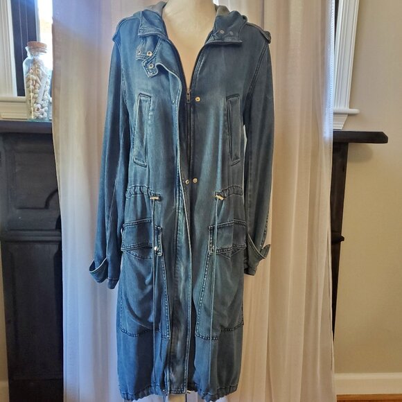 A.L.C. Denim Hooded Coat/Dress, M - Picture 2 of 4